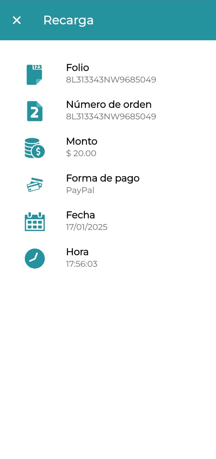 Ejemplo de recibo de pago STPark